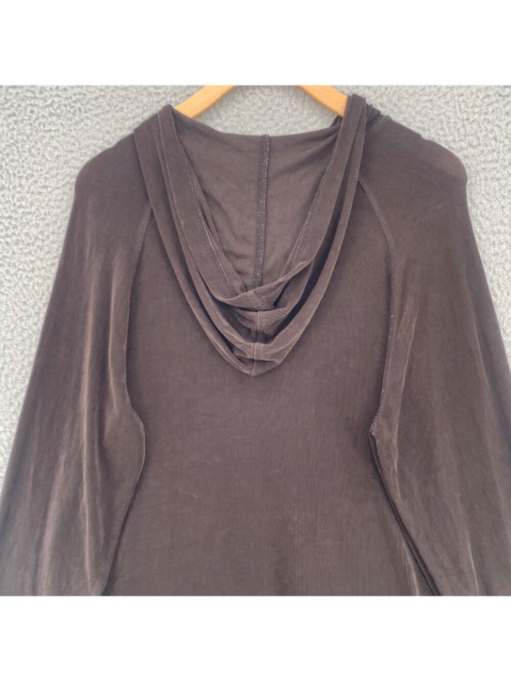 Chicos Hoodie Womens 2 US Large Brown Travelers Knit Stretch Full Zip Pockets - Picture 4 of 9